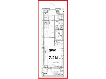 ディップス竹ノ塚駅前(1K/3階)の間取り写真