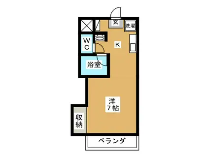 コーポ梓(ワンルーム/3階)の間取り写真