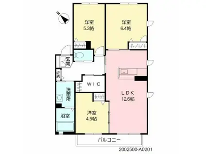 NADYAII(3LDK/2階)の間取り写真