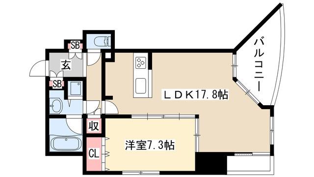 プロシード金山Ⅱ(1LDK/3階)の間取り写真