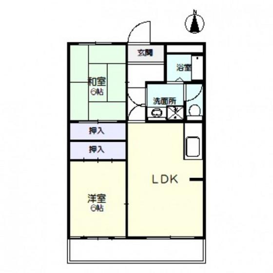 平和ビル(2LDK/2階)の間取り写真
