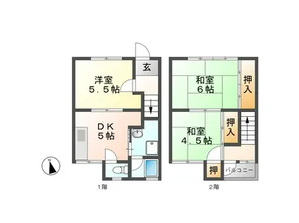 ハイツ・ランバー A(3DK/1階)の間取り写真