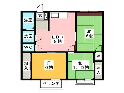 エスポアロイヤル(3DK/1階)の間取り写真