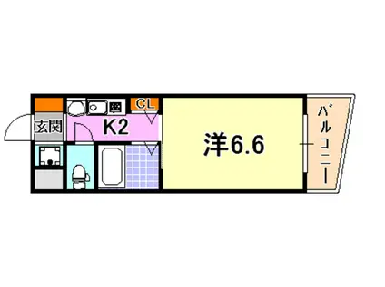 エステムコート神戸ハーバーランド前II(1K/4階)の間取り写真