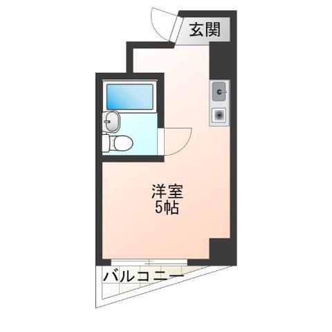 アーバンシティ岸里PARTII(ワンルーム/6階)の間取り写真