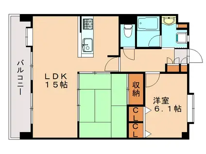 プラージュ大橋(2LDK/10階)の間取り写真