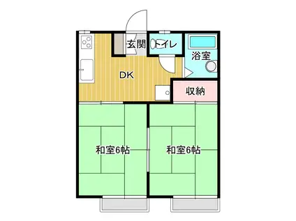 サンハイツ村井A(2DK/1階)の間取り写真