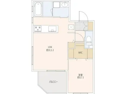 グランデュオ下北沢8(1LDK/4階)の間取り写真