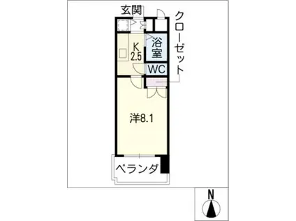 リエス伏見(1K/5階)の間取り写真