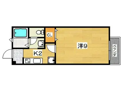 サンクレストA棟(1K/1階)の間取り写真