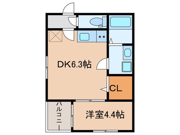 ハーモニーテラス中野本町(1DK/3階)の間取り写真