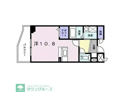 ユノディエール(ワンルーム/10階)の間取り写真