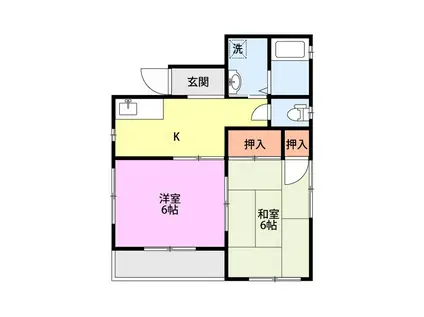 ヴィラはなみずきI(2K/1階)の間取り写真