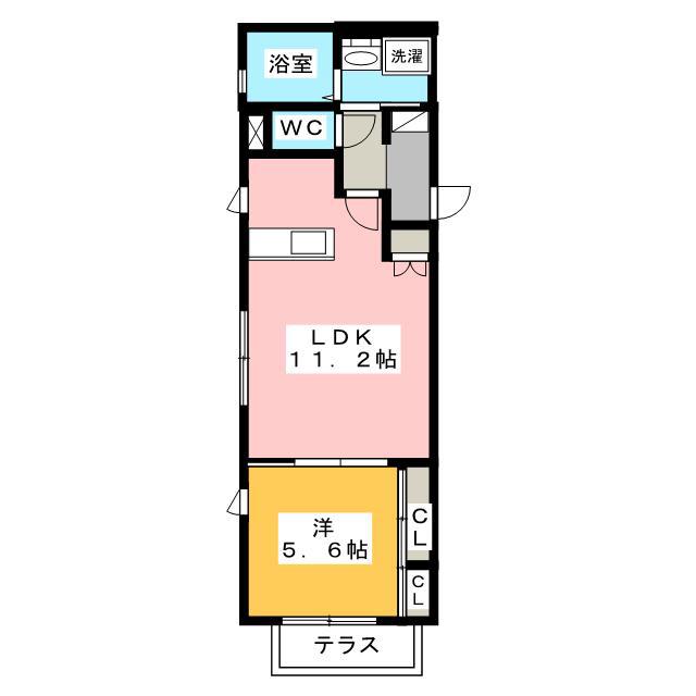 ヴェルハイム浦和(1LDK/1階)の間取り写真