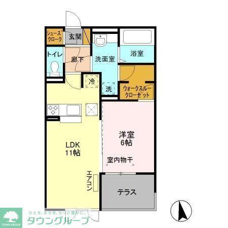 リシェス I(1LDK/1階)の間取り写真
