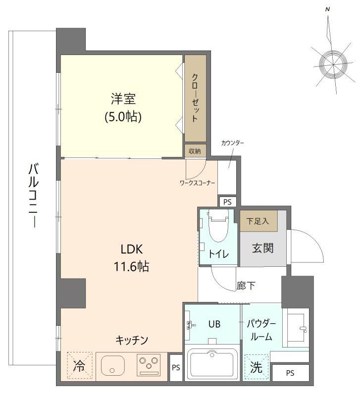 ブリスコート(1LDK/3階)の間取り写真