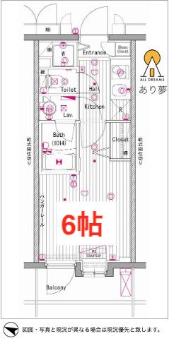 グランド・ガーラ横濱元町(1K/10階)の間取り写真