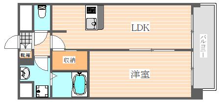 ラフィーネ博多駅前(1LDK/4階)の間取り写真