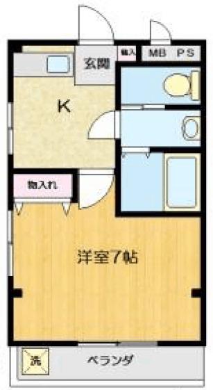 石島ハイツ(1K/2階)の間取り写真