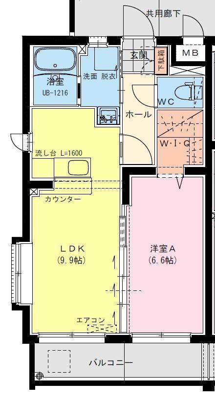 ジラソーレ 高鍋(1LDK/2階)の間取り写真