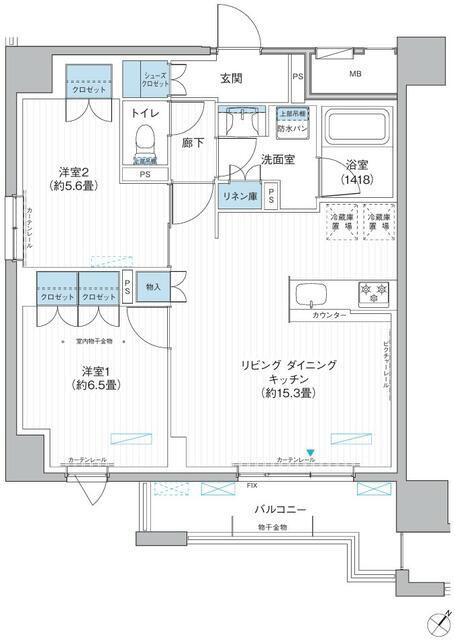 メゾン クロロ(2LDK/8階)の間取り写真