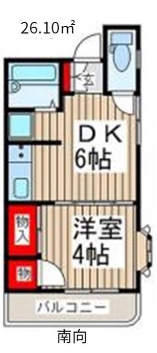 首都圏NSプラザIN草加青柳(1DK/3階)の間取り写真