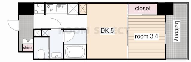 パークアクシス名古屋山王橋(1DK/6階)の間取り写真