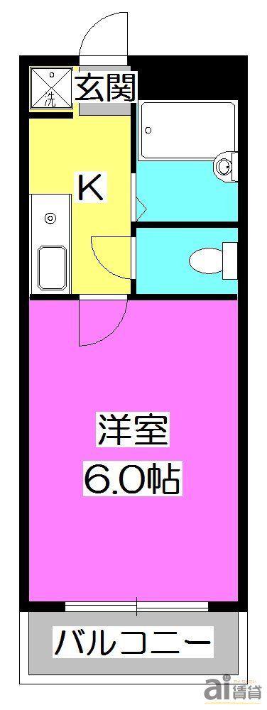 ホワイトスクエア(1K/3階)の間取り写真