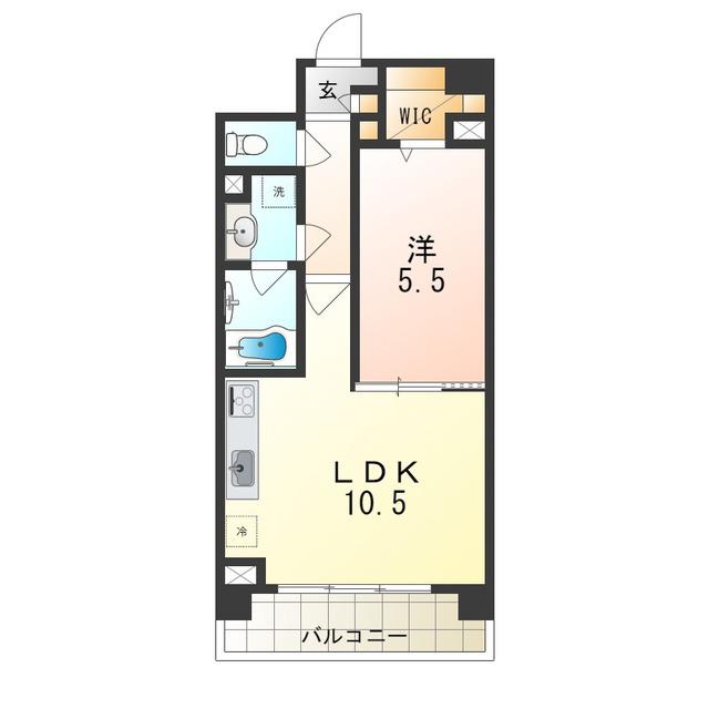 ノーヴァ千里丘(1LDK/4階)の間取り写真