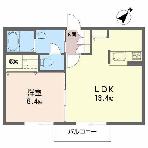 ヴィラーチェK(1LDK/1階)の間取り写真