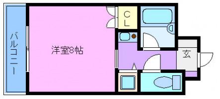 クレスト都島(1K/3階)の間取り写真