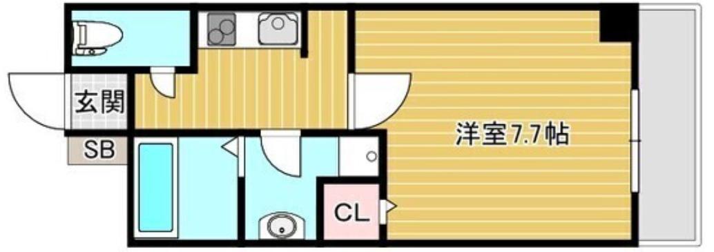 モンテノーム南堀江(1K/7階)の間取り写真