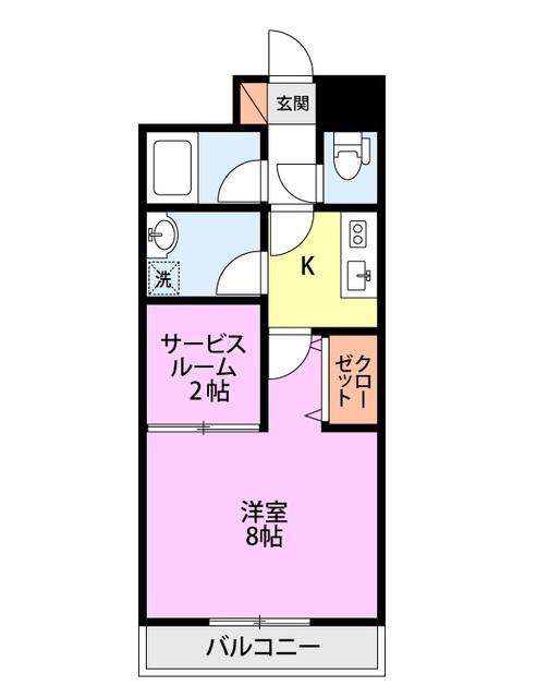 リアライズ西湊町通(1SK/3階)の間取り写真