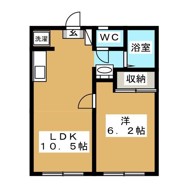 フェリース相模原(1LDK/1階)の間取り写真