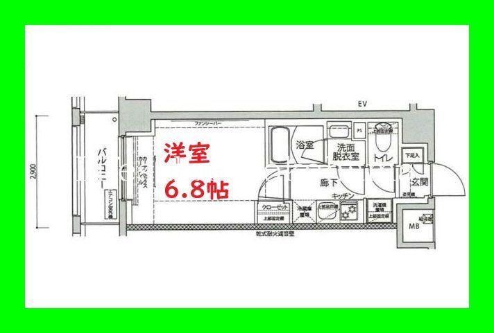 アイルプレミアム横浜サウス(1K/9階)の間取り写真