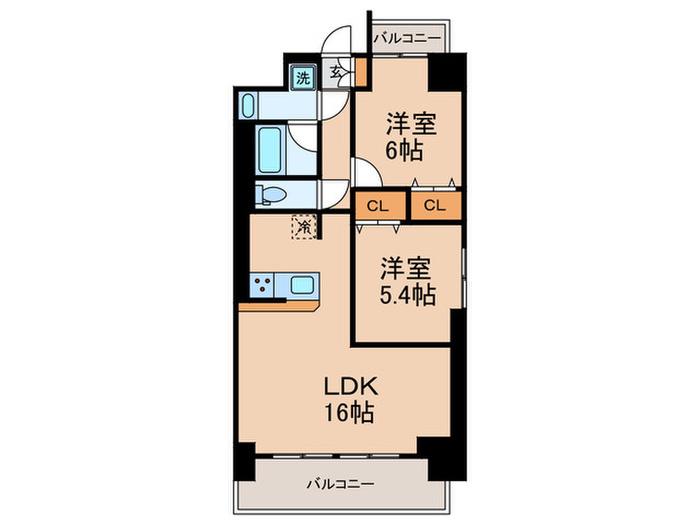 ブリリアント トゥデイ(2LDK/13階)の間取り写真