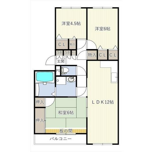 INOVE松戸六高台(3LDK/3階)の間取り写真