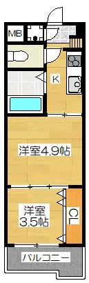 NO.55 ORIENTBLD(2K/11階)の間取り写真