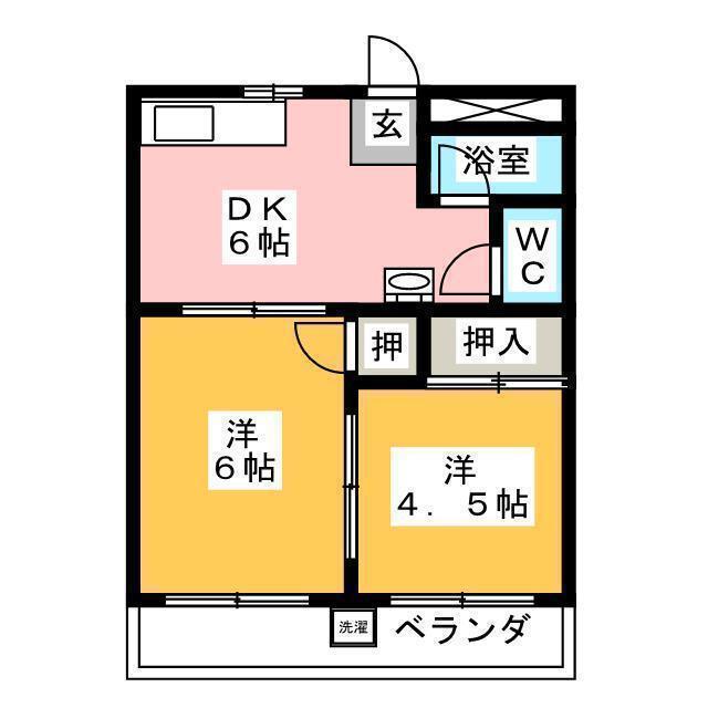 リーブルさかえ(2DK/1階)の間取り写真