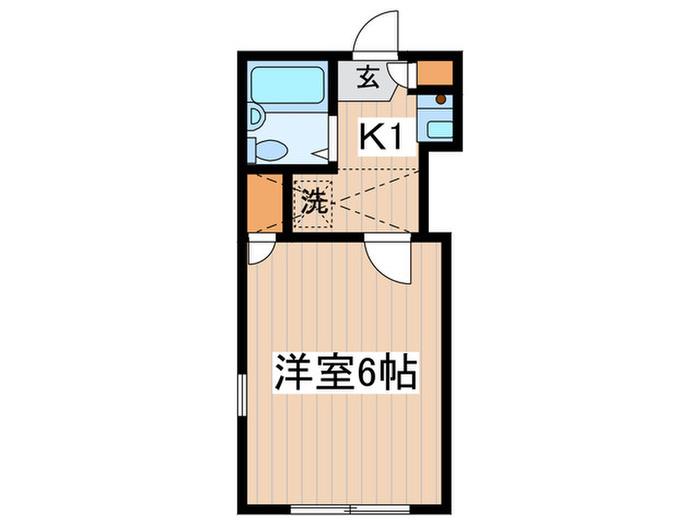 五十鈴坂弐番館(1K/1階)の間取り写真
