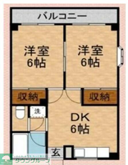 グランヴィル志木ノース(2DK/1階)の間取り写真