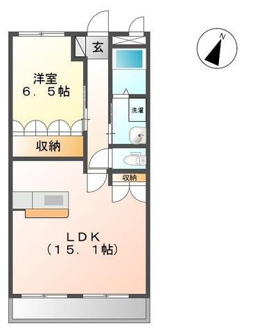 グランチェスタI(1LDK/1階)の間取り写真