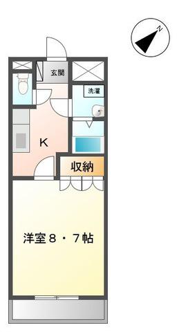シャイン扇台(1K/2階)の間取り写真