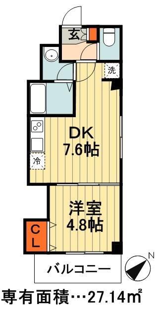 IL CENTRO 本千葉駅前(1DK/6階)の間取り写真