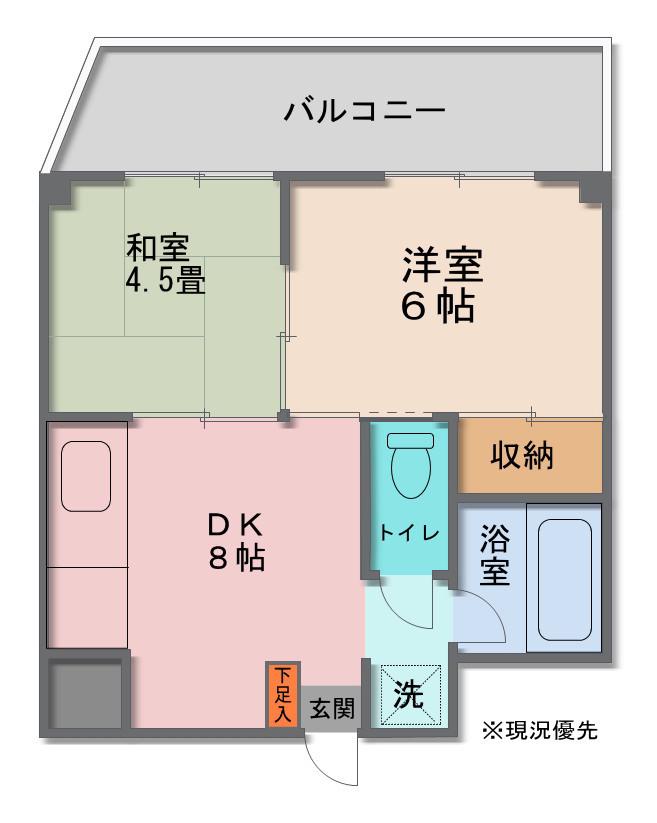 コーポ安藤(2DK/2階)の間取り写真