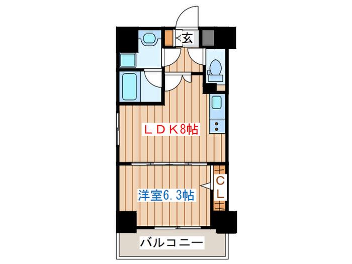 グランドロアール仙台西公園(1LDK/5階)の間取り写真
