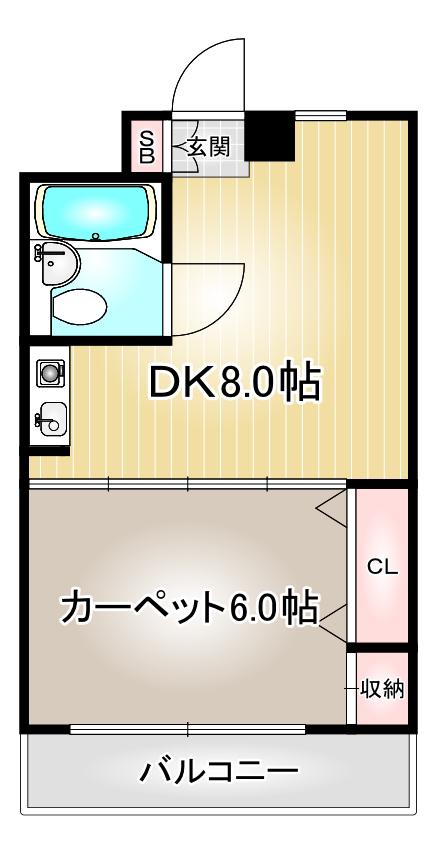 ラ・クール泉(1DK/3階)の間取り写真
