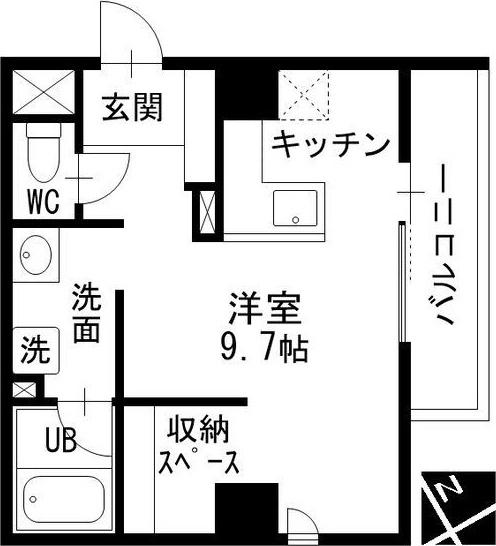 NOVEL(ワンルーム/3階)の間取り写真