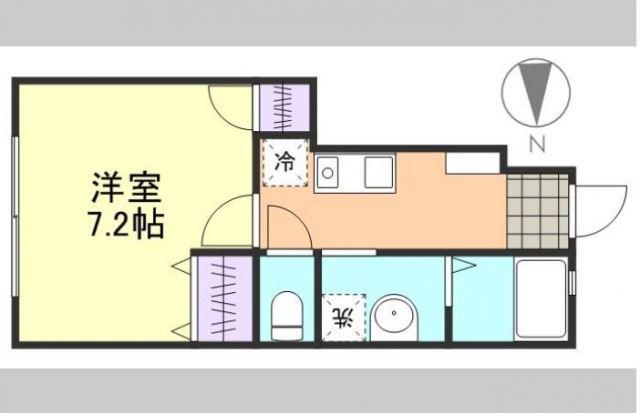 CASA ウエスト(1K/1階)の間取り写真