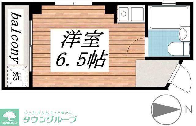 ヴィラ北野(ワンルーム/2階)の間取り写真